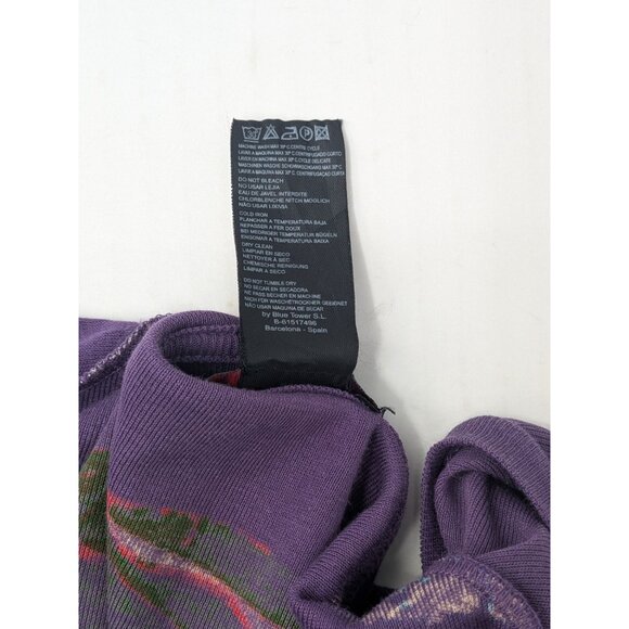 Custo Barcelona Floral Tunic Top Women Size S Asymmetrical Neck Artsy Y2K Retro - Picture 9 of 9